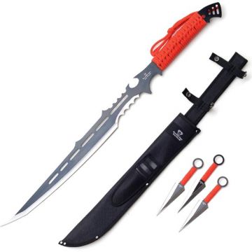 Snake Eye Tactical Ninja Sword With Throwing Knife Set